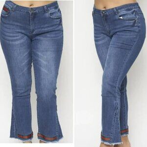 NEW KOKO Insert Flare Jeans with Green Red Trim